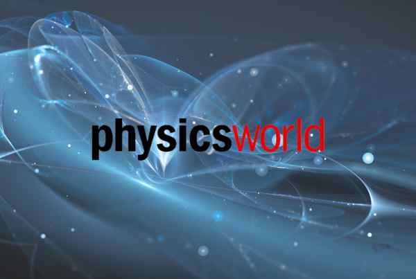 abstract image of quantum phyiscs with logo of the publication: physics world.