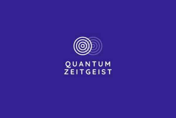 Blue, purple background with the Quantum Zeitgeist logo in white.