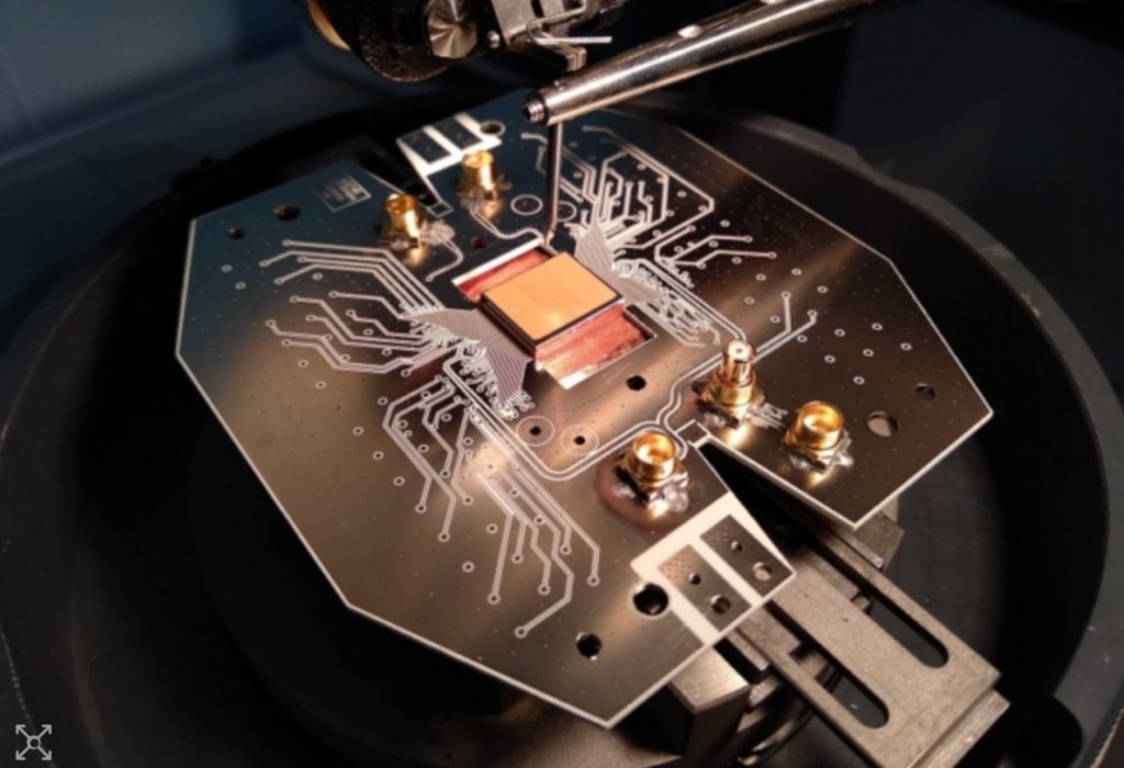 Chip being worked on in a lab