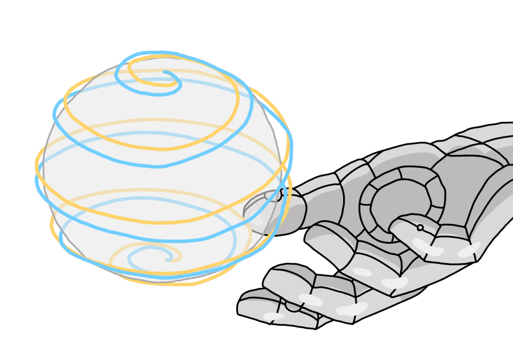 Line drawing of a pulse with a hand underneath it