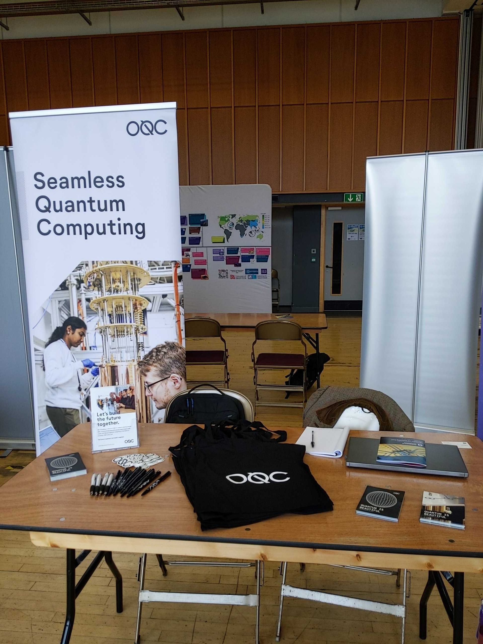 The OQC stand at Bristol's Careers in Quantum event
