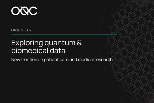 black background with following text: Exploring quantum & biomedical data