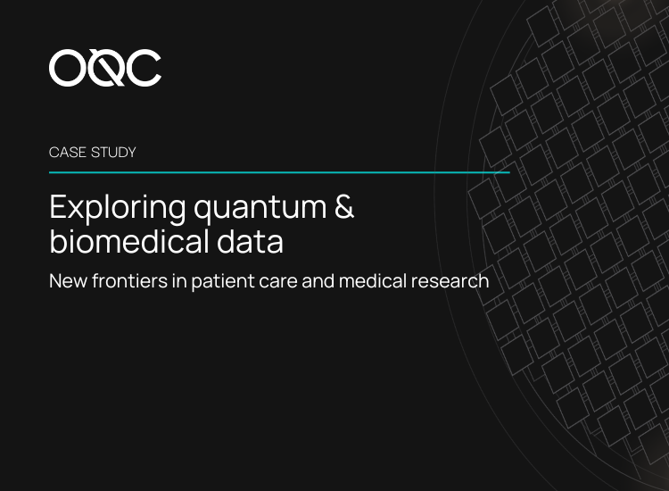 black background with following text: Exploring quantum & biomedical data