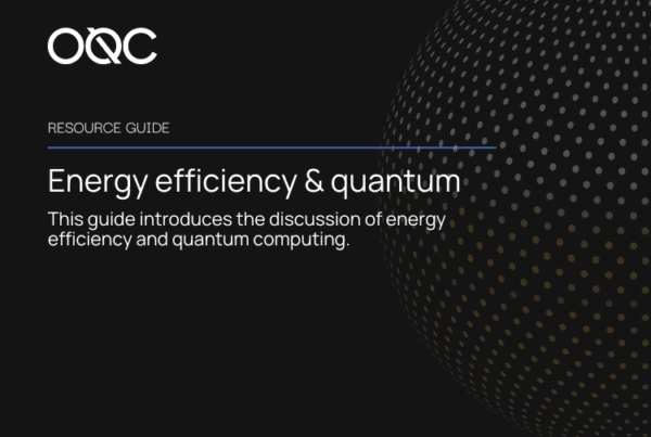 A black background with white text overlayed. Resource guide for energy efficiency and quantum computing