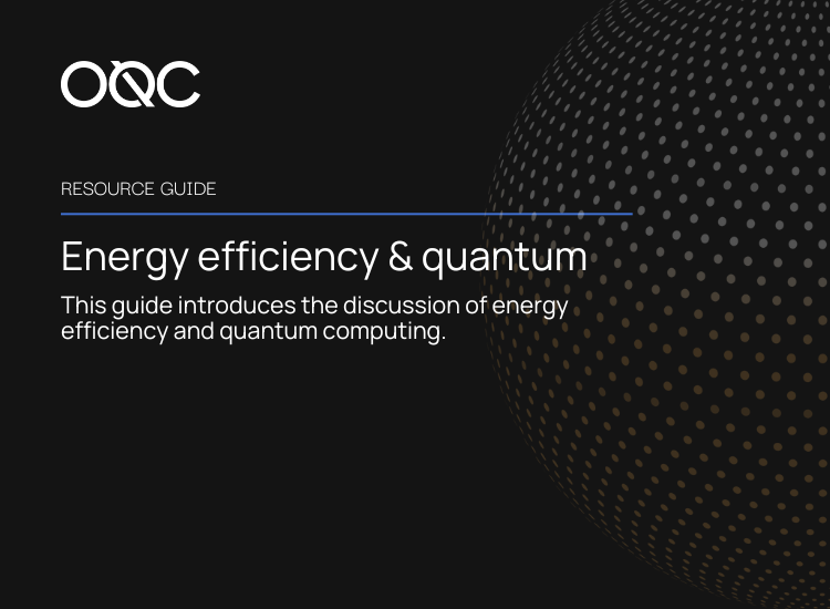 A black background with white text overlayed. Resource guide for energy efficiency and quantum computing